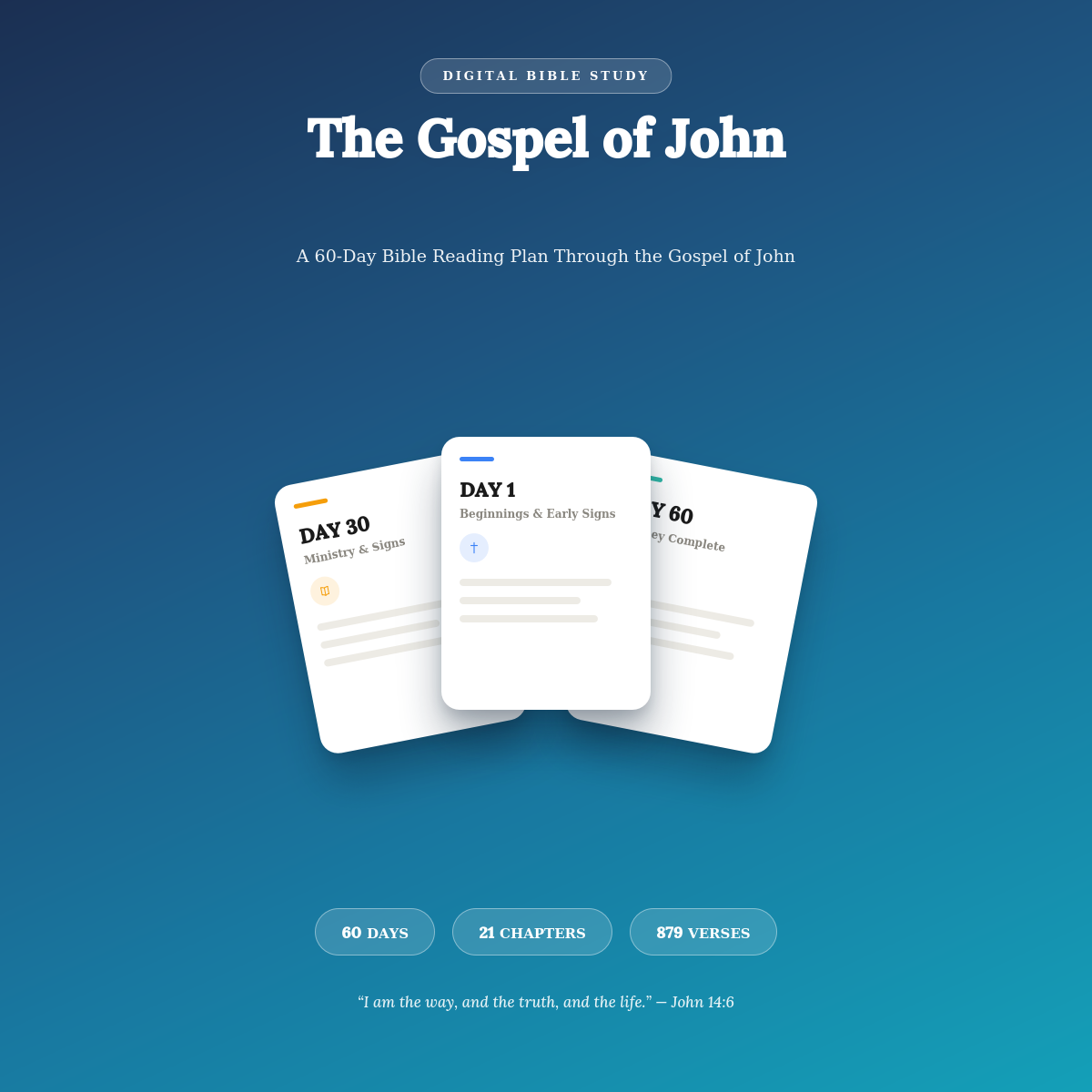 60-DAY - Bible Reading Plan - John - PDF (Blue Design)