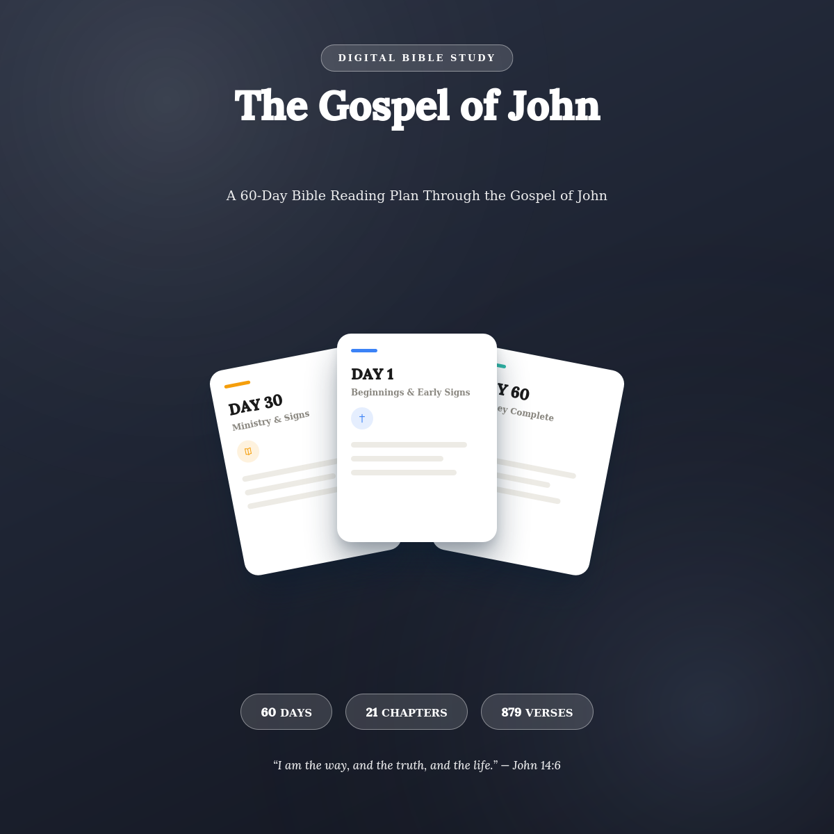 60-DAY - Bible Reading Plan - John - PDF (Navy Design)