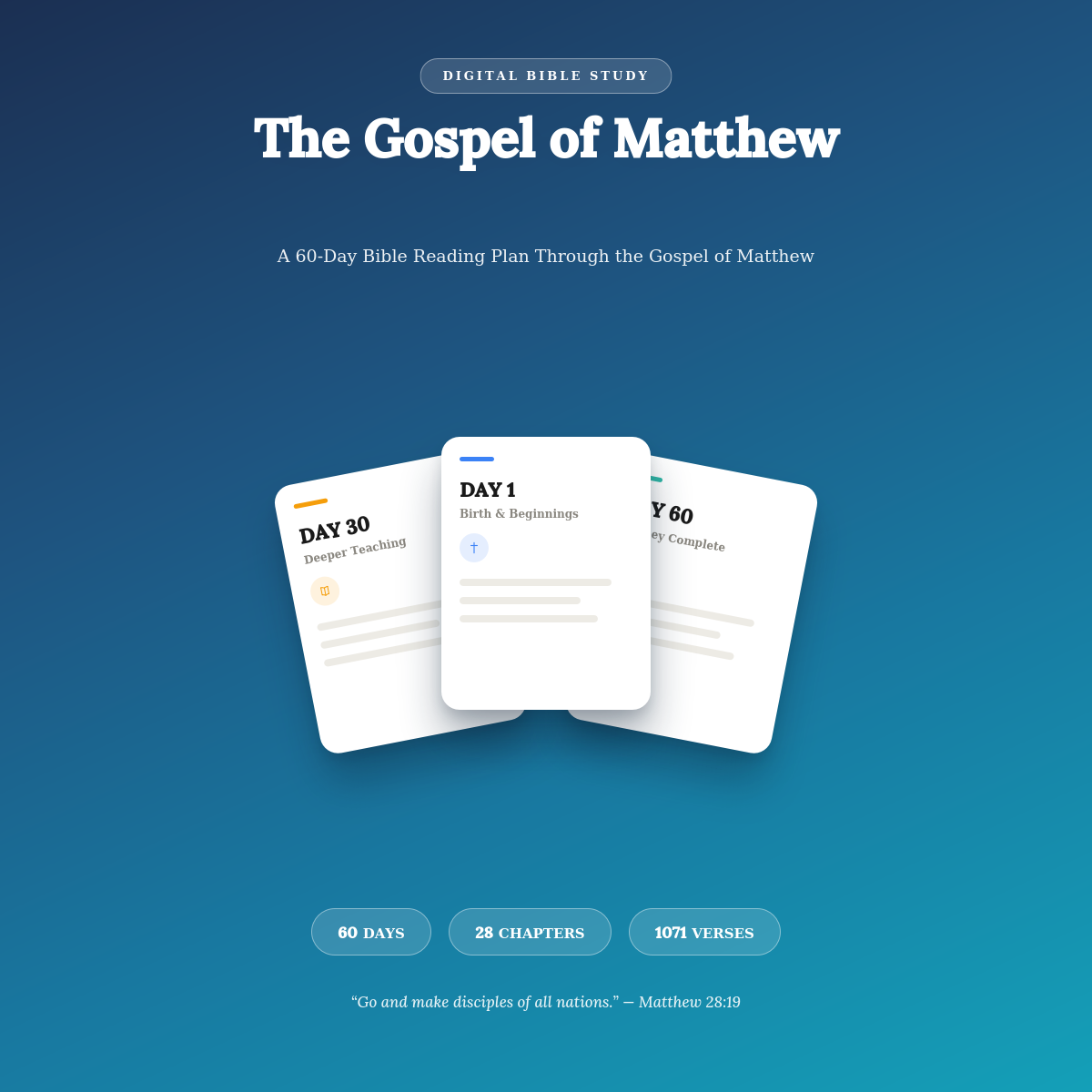 60-DAY - Bible Reading Plan - Matthew - PDF (Blue Design)