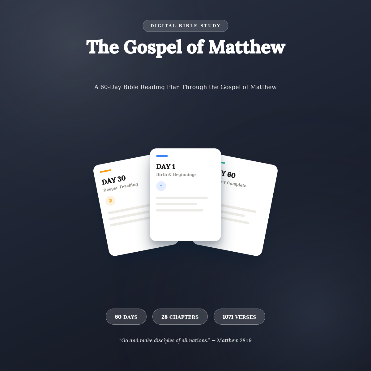 60-DAY - Bible Reading Plan - Matthew - PDF (Navy Design)